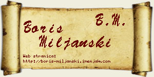 Boris Miljanski vizit kartica